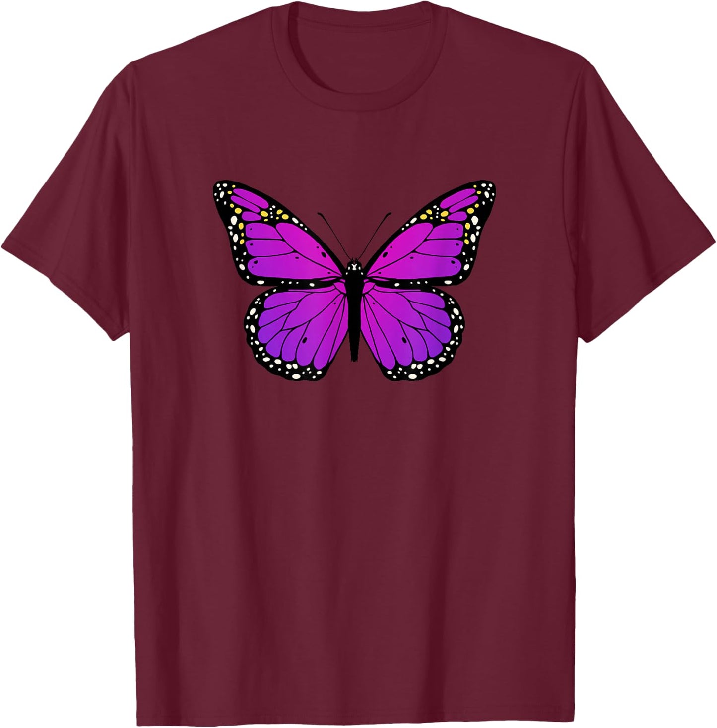 Purple Butterfly Love Monarch Butterflies Purple Butterfly T-Shirt - T-Shirt | Maroon