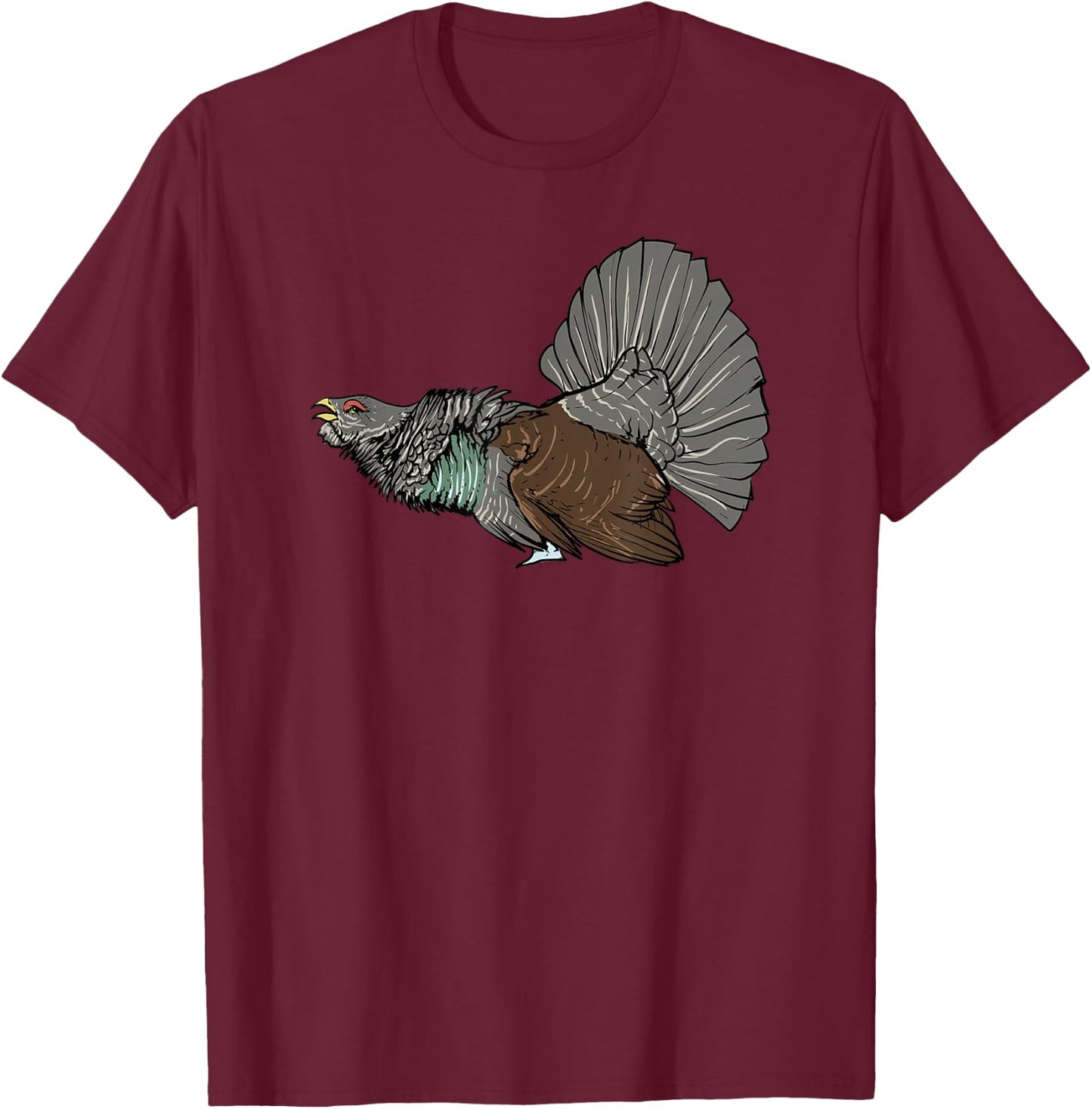 Capercaillie I Chicken Bird Capercaillie Design for Hunters T-Shirt - T-Shirt | Maroon