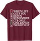When Life Gets You Down Remember It's Only One Down Biker T-Shirt - T-Shirt | Maroon