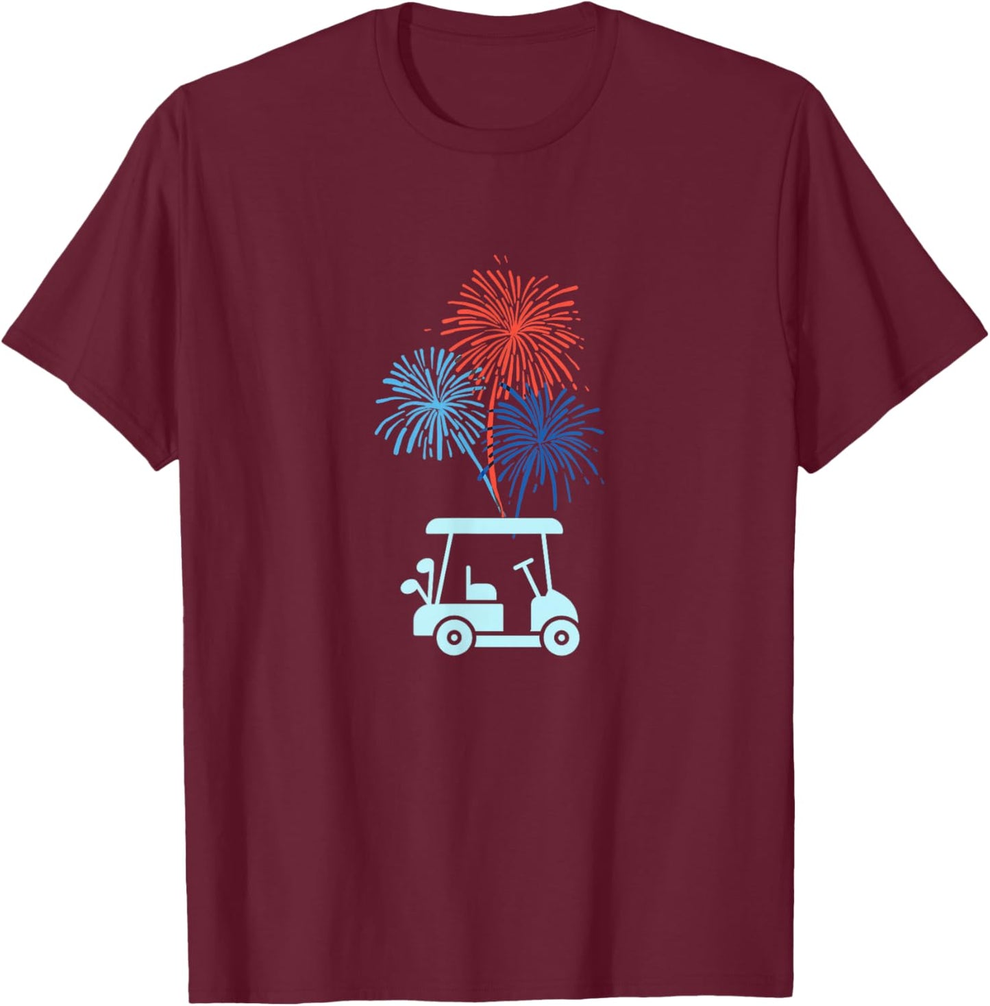 Golfers style 4th of July and golf cart stylish golf T-Shirt - T-Shirt | Maroon