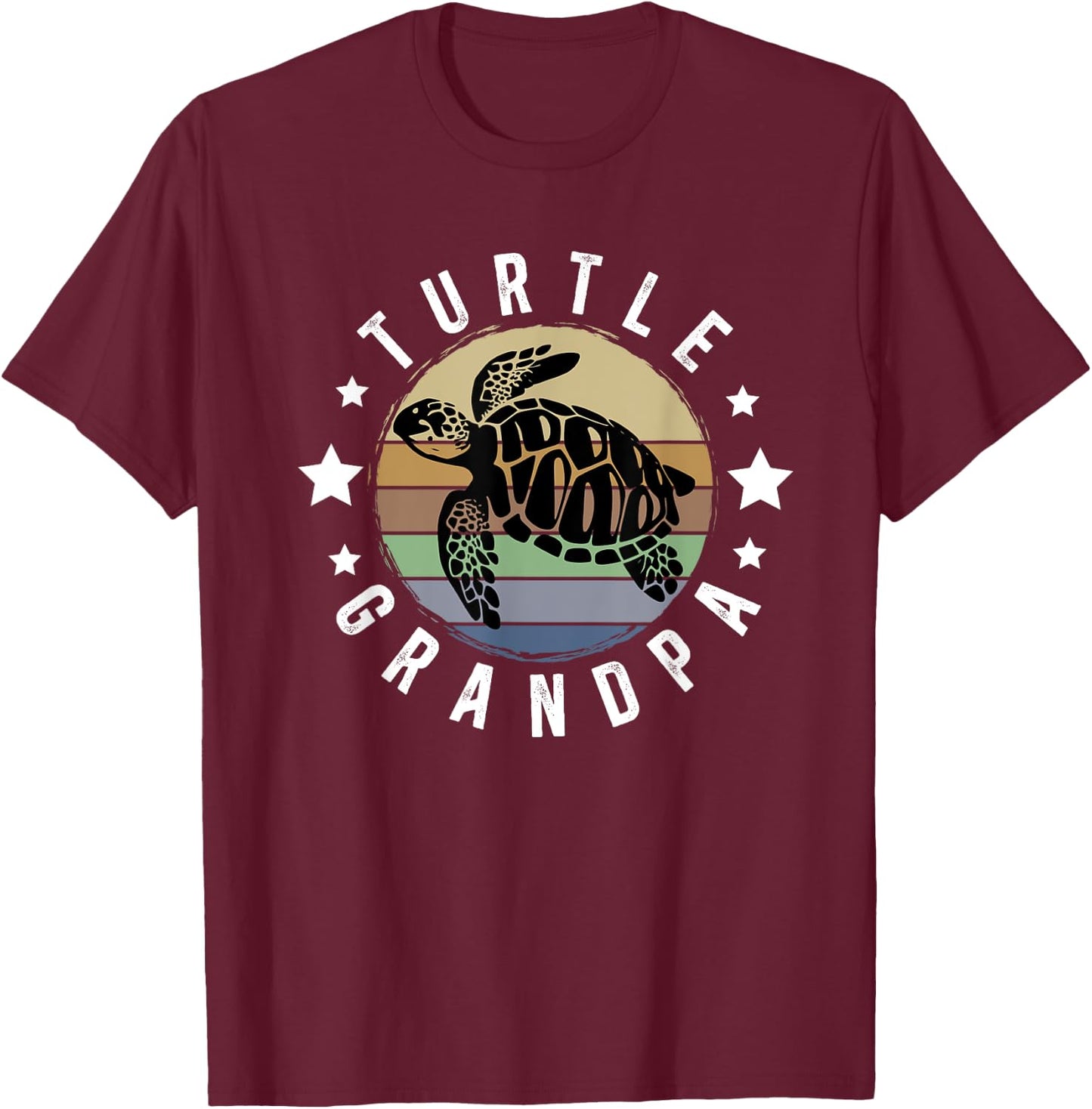 Turtle Grandpa Turtle Grandfather Turtle Owner Turtle Lover T-Shirt - T-Shirt | Maroon