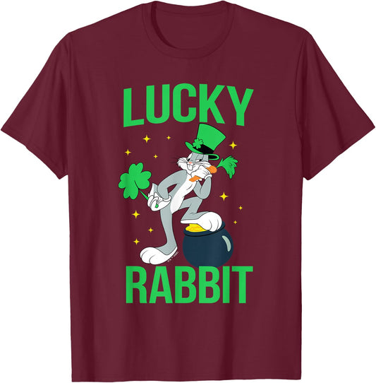 Looney Tunes Bugs Bunny St. Patrick's Lucky Rabbit T-Shirt - T-Shirt | Maroon