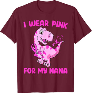 I Wear Pink For My Nana Breast Cancer Awareness Toddler Kids T-Shirt - T-Shirt | Maroon