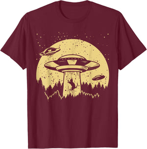 Funny UFO Alien Abduction Cat Flying Perfect Aliens Lover T-Shirt - T-Shirt | Maroon