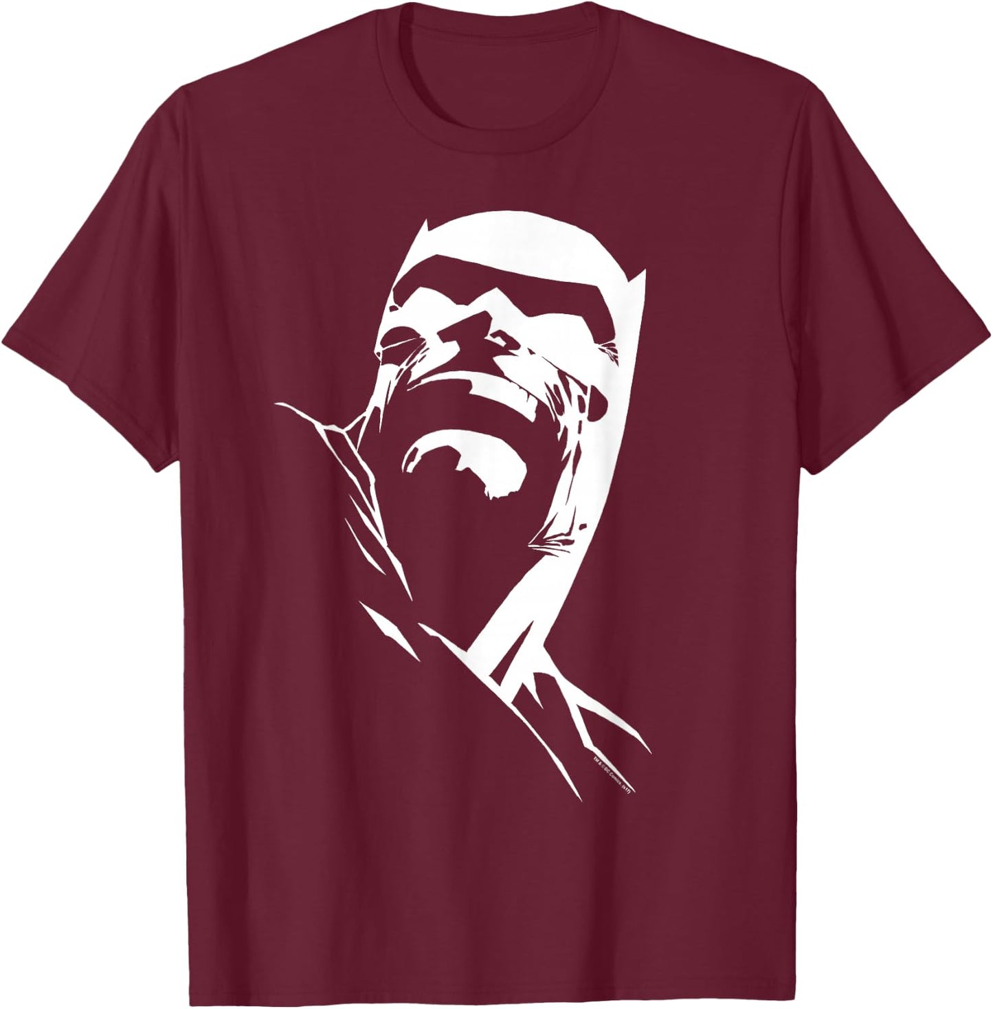 Batman Dark Knight Head T-Shirt - T-Shirt | Maroon