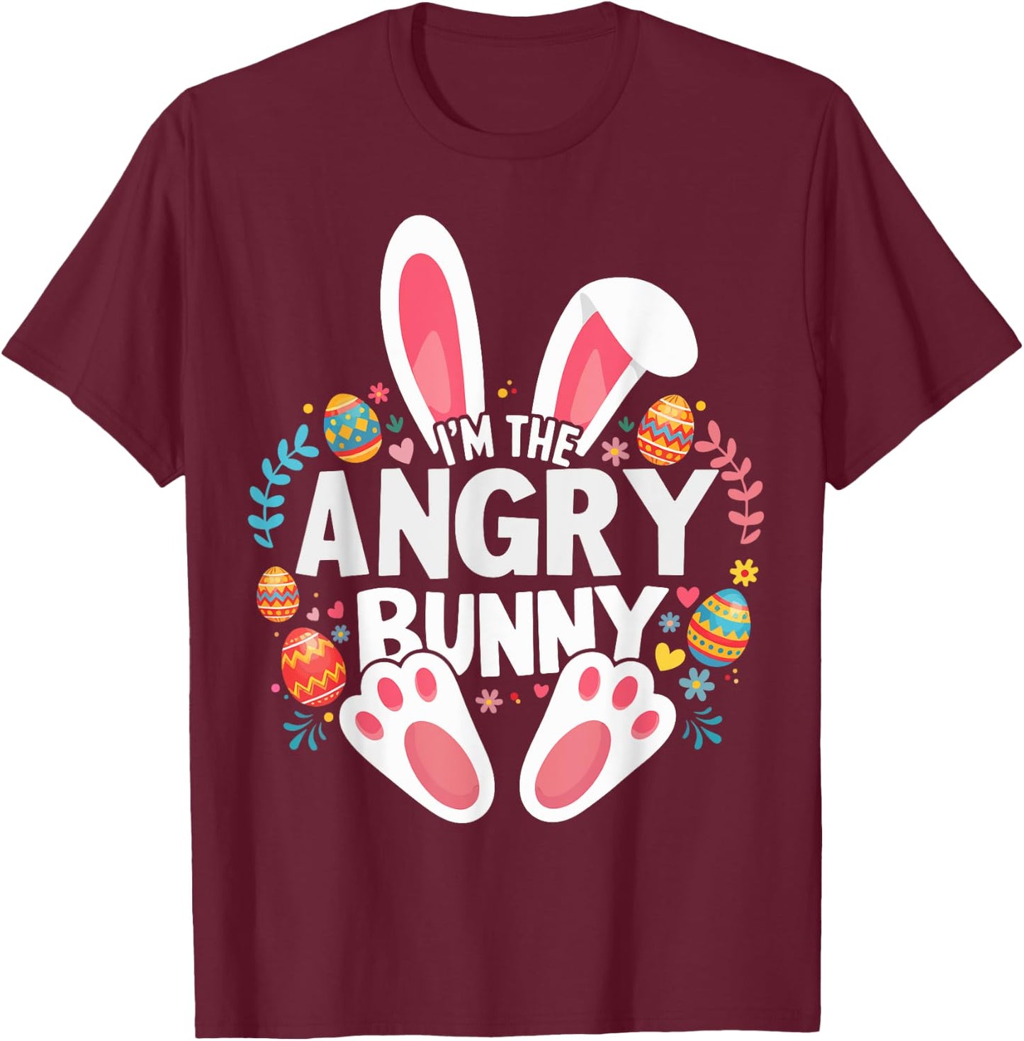 I'm The Angry Bunny Matching Easter Family T-Shirt - T-Shirt | Maroon