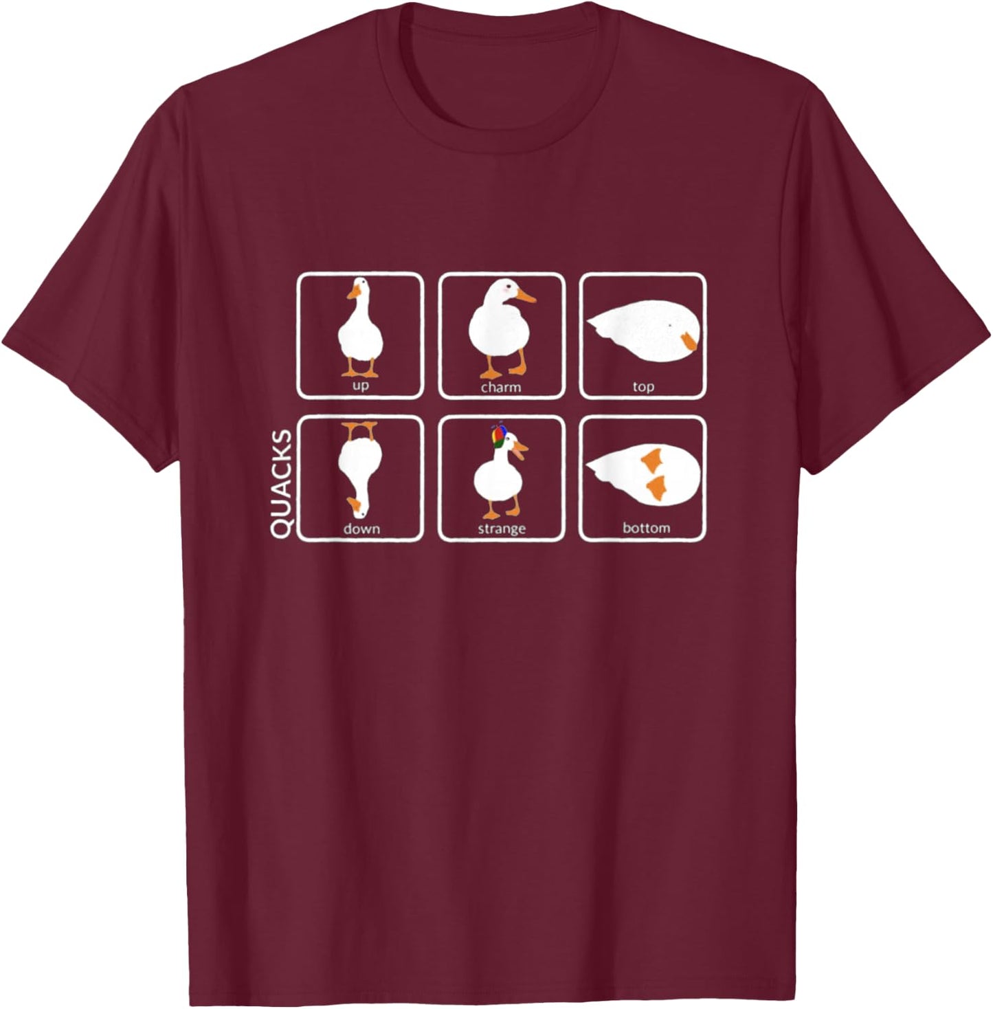Quacks Lustiges Physik-Wortspiel T-Shirt - T-Shirt | Maroon