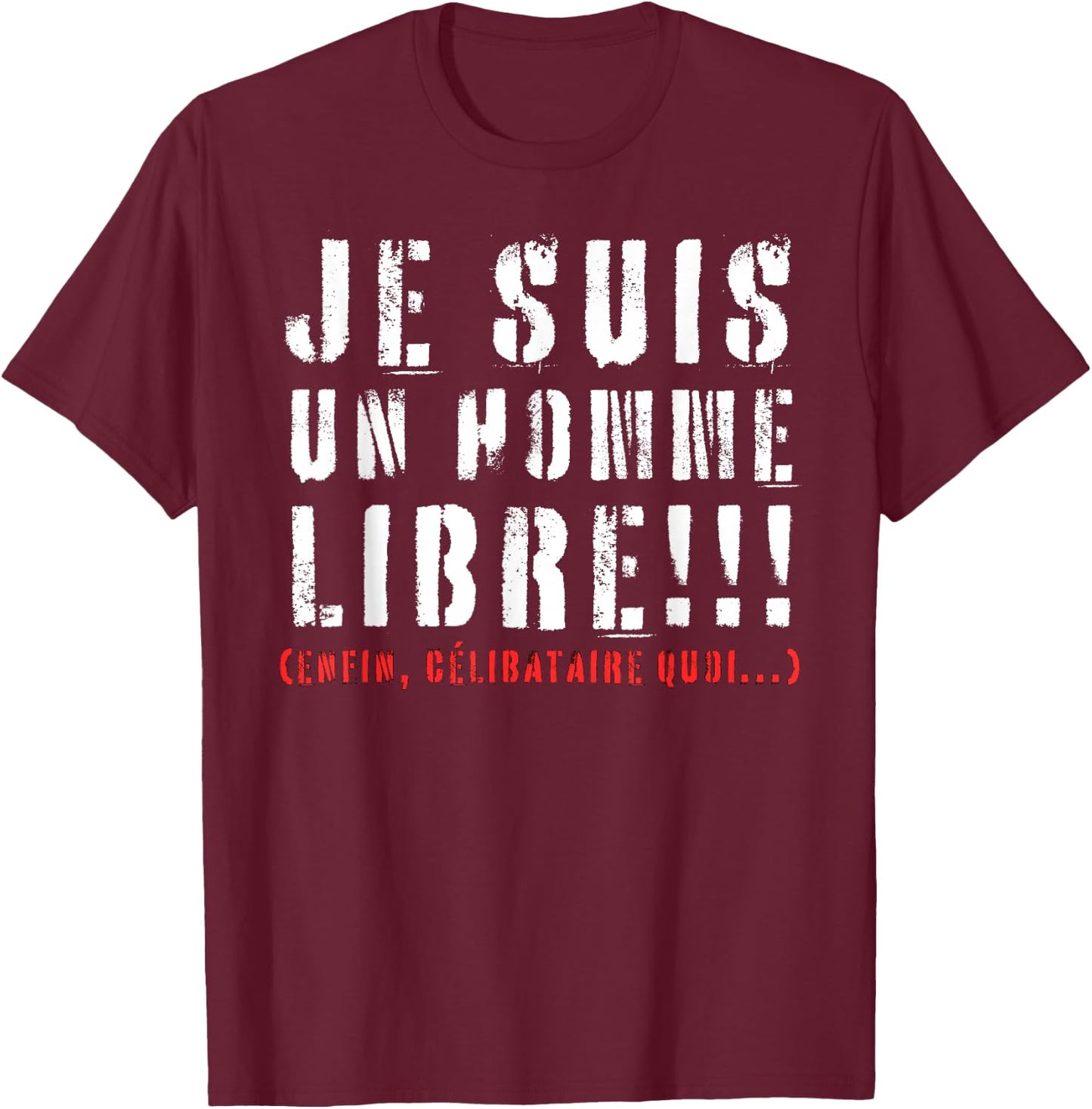I Am Single Humor Beauf Phrase Funny Valentine's Day , Black, S T-Shirt - T-Shirt | Maroon
