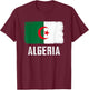 Alegria Men Women Alegria National Day Algerian Flag T-Shirt - T-Shirt | Maroon