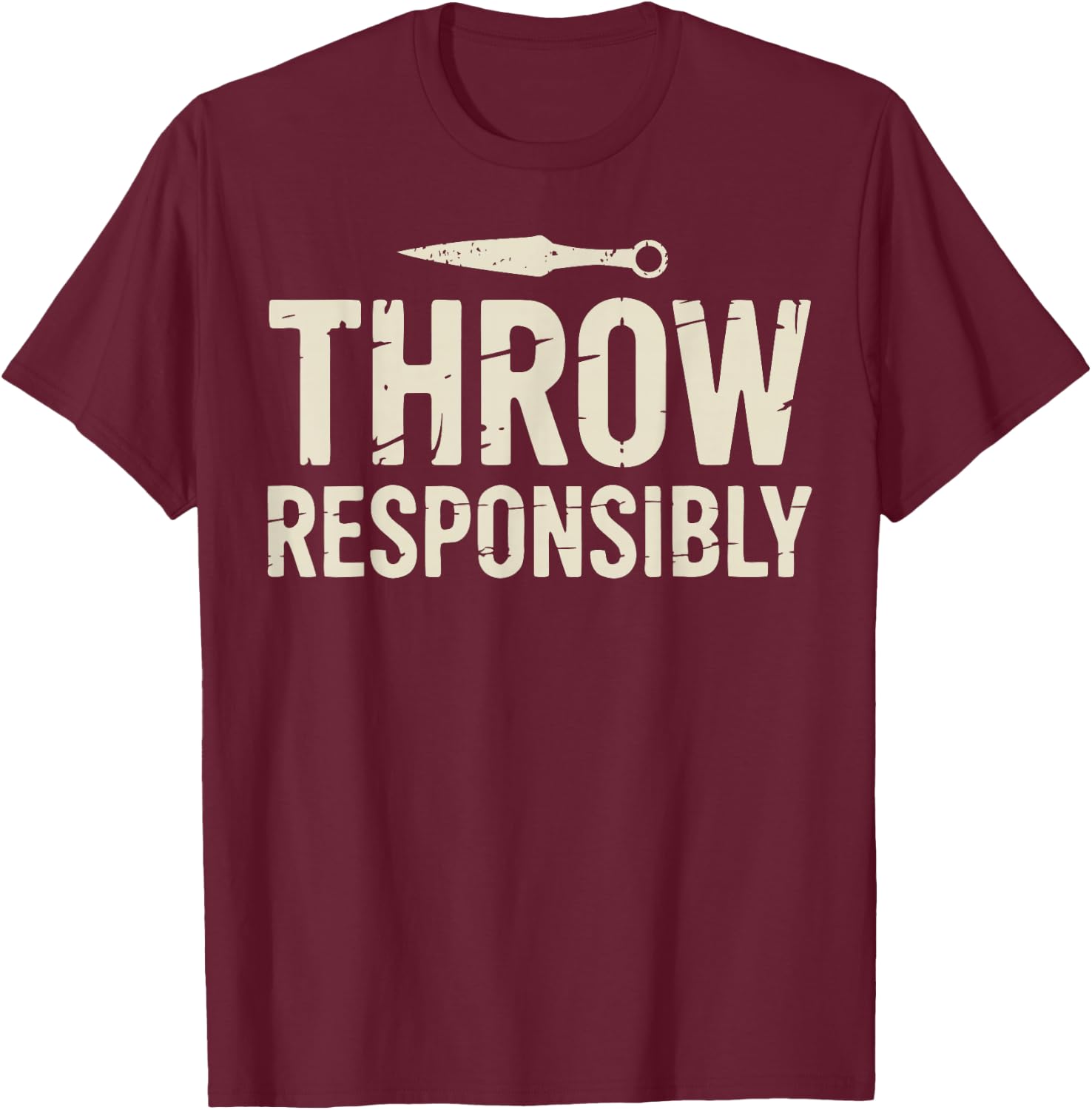 Funny Knife Throwing T-Shirt - T-Shirt | Maroon