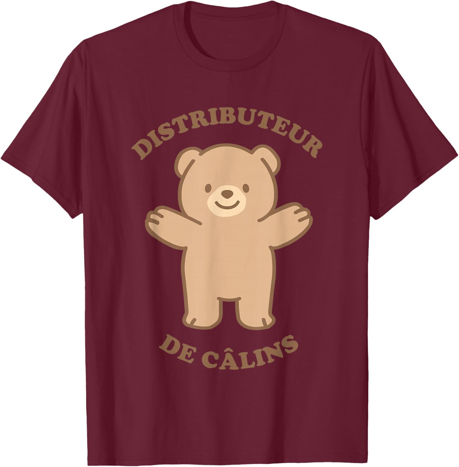 Cuddle Therapy Teddy Bear , Black, S T-Shirt - T-Shirt | Maroon