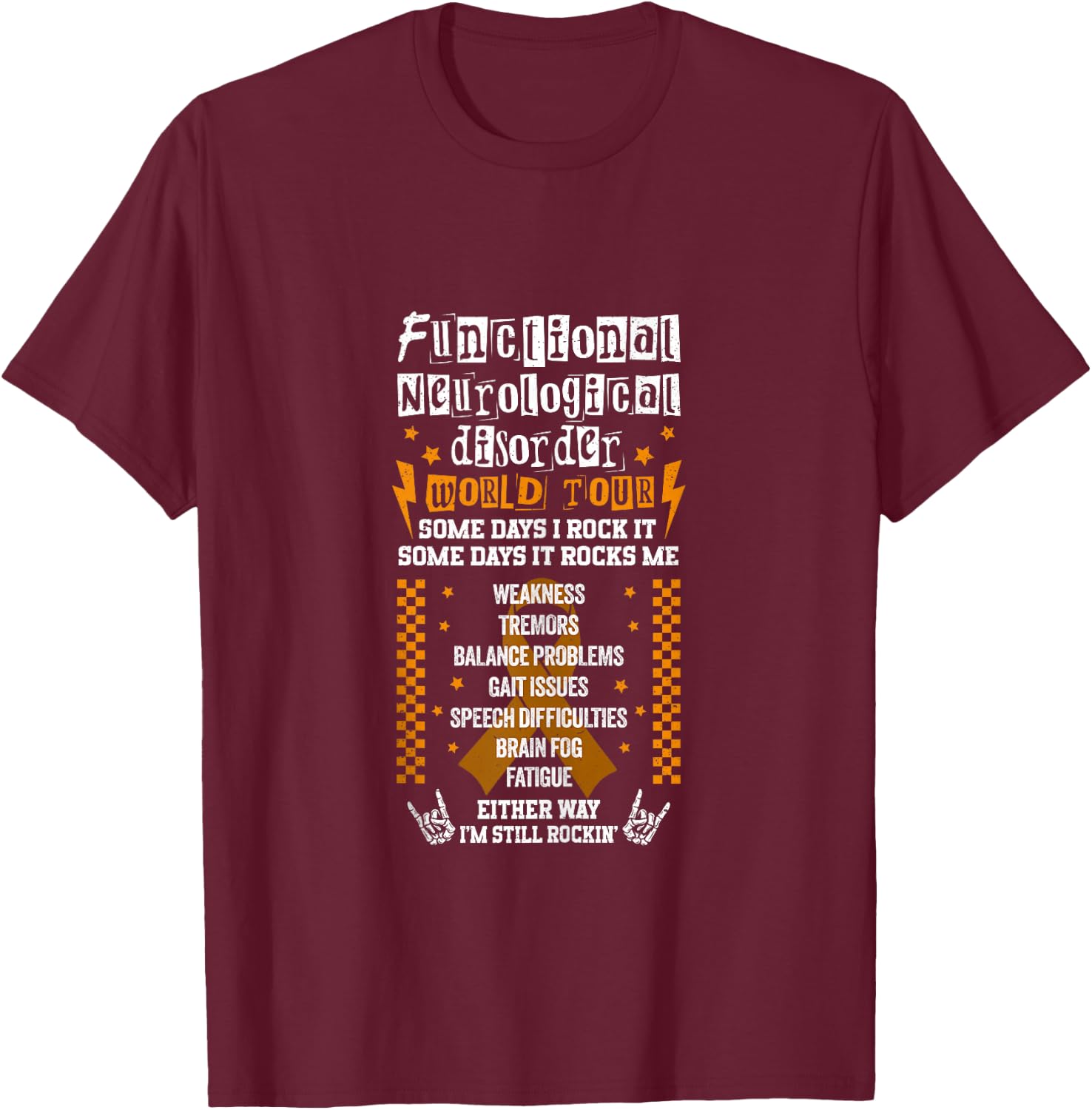 Functional Neurological Disorder FND Warrior T-Shirt - T-Shirt | Maroon