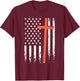 US American Flag Vintage Christian Cross Patriot 4th of July T-Shirt - T-Shirt | Maroon