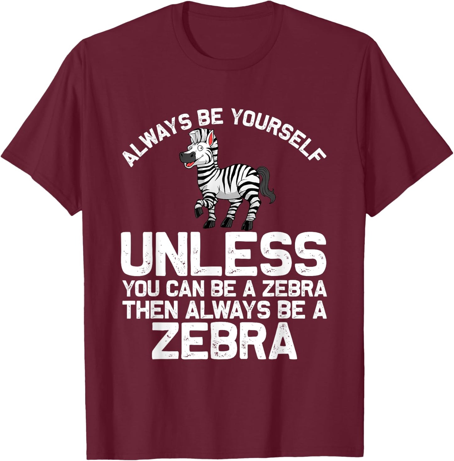 Funny Zebra Themed Women African Wildlife Safari T-Shirt - T-Shirt | Maroon
