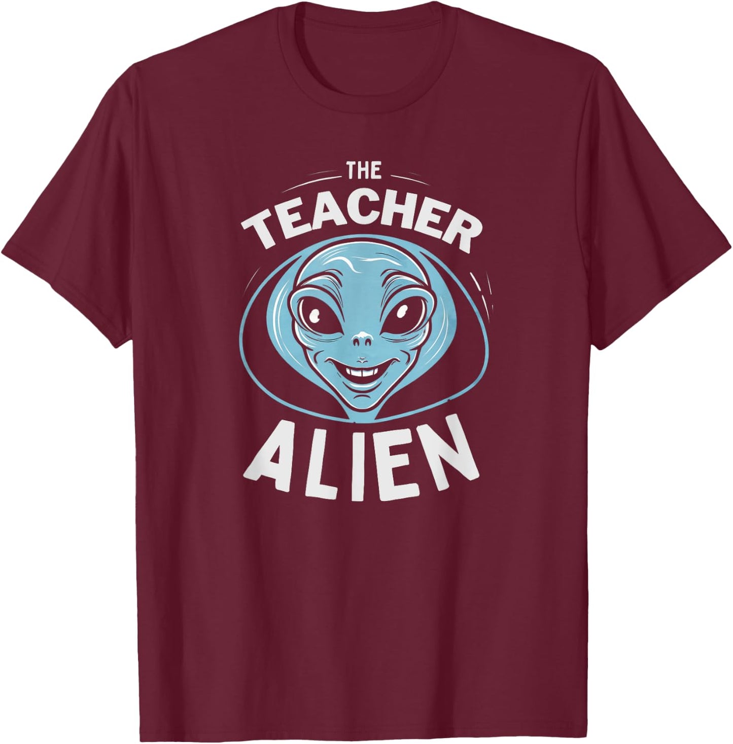 The Teacher Alien Halloween Costume T-Shirt - T-Shirt | Maroon