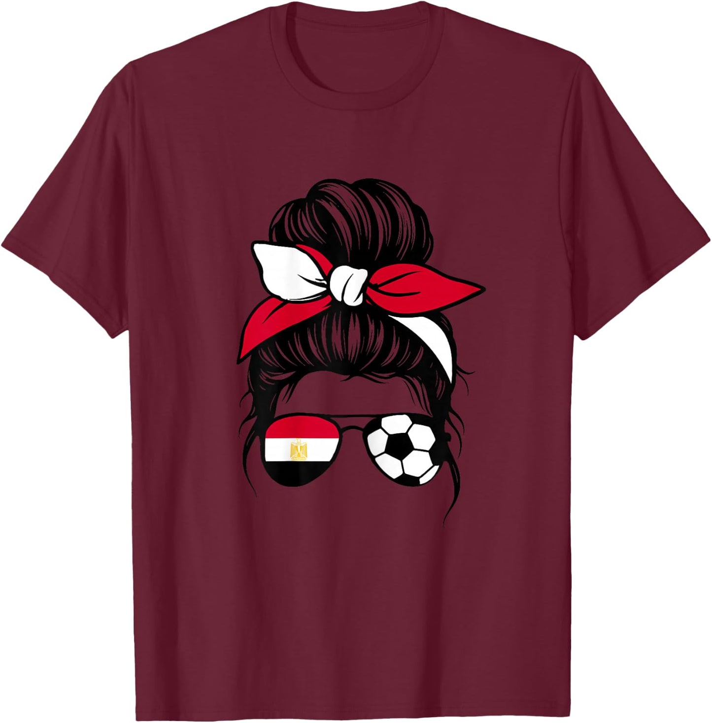 Egypt Flag Women Girls Proud Egyptian Fans Supporters T-Shirt - T-Shirt | Maroon