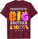 Dinosaur Promoted to Big Brother Loading 2025 Kids Graphic T-Shirt - T-Shirt | Maroon