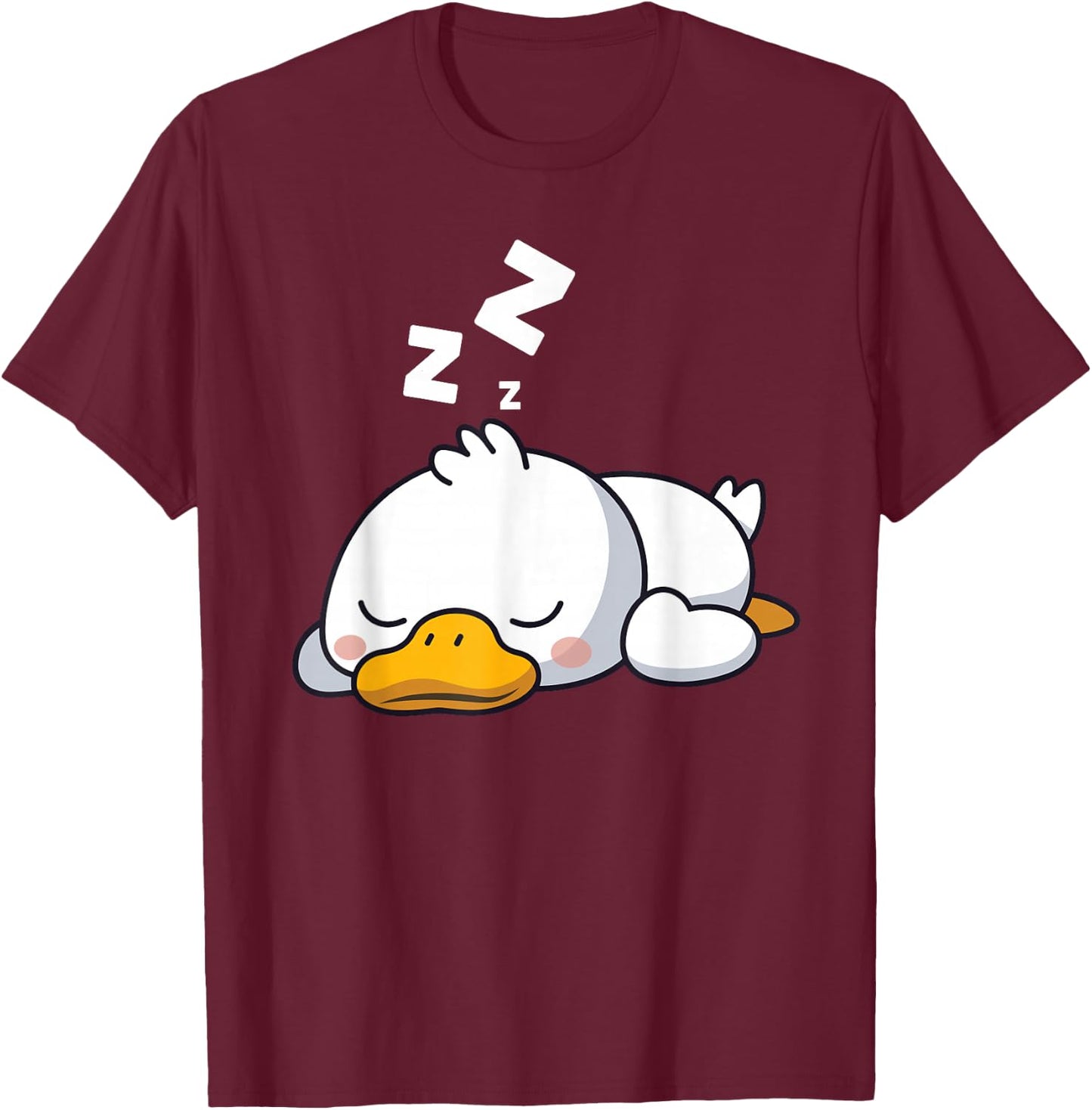 Cute Duck Sleeping Funny Duck Lover T-Shirt - T-Shirt | Maroon