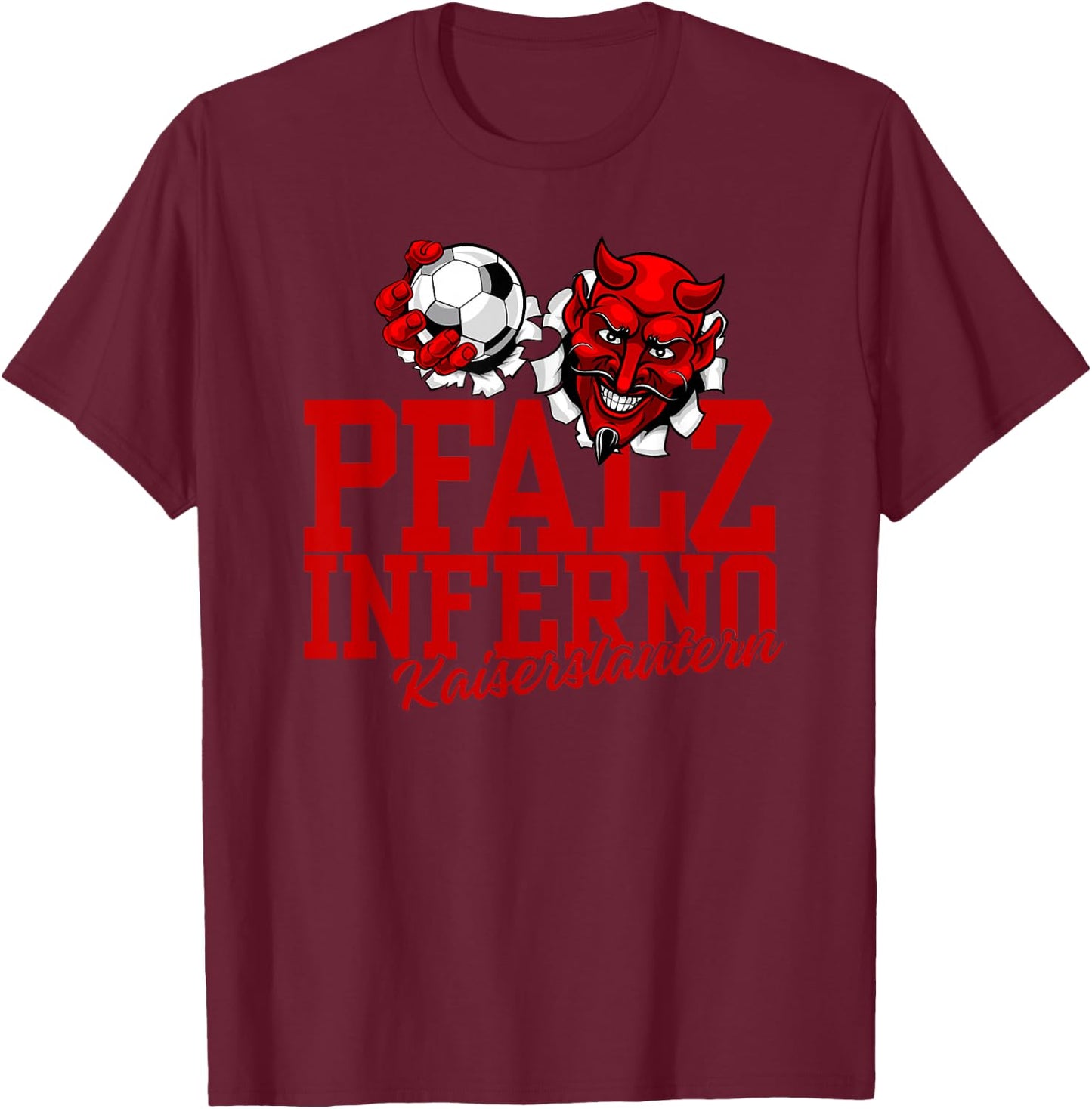 Football Lautern Verein Kaiserslautern Lautre Stadt Pfalz , black T-Shirt - T-Shirt | Maroon