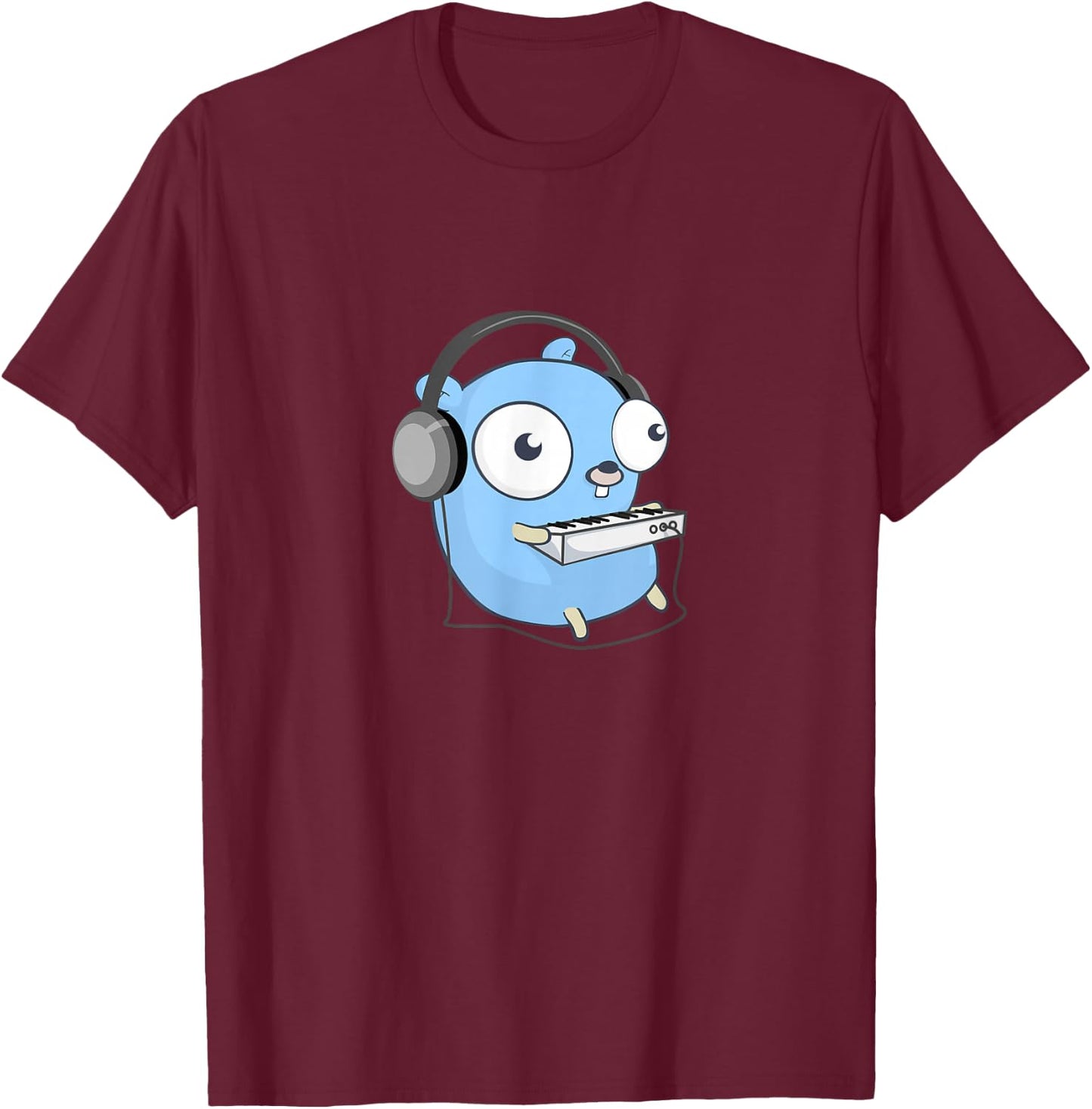 Go Developer golang music gopher T-Shirt - T-Shirt | Maroon