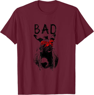 Cute Evil Donkey with Red Bandana Turban Horse T-Shirt - T-Shirt | Maroon
