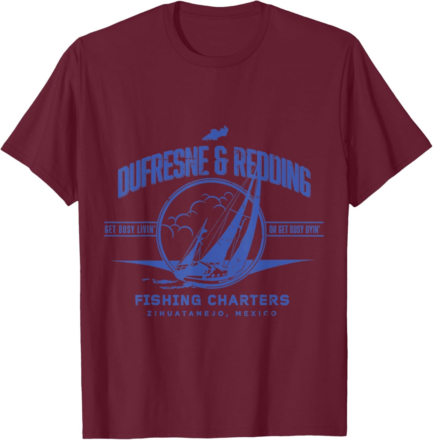 Vintage Dufresne & Redding Fishing Charters T-Shirt - T-Shirt | Maroon
