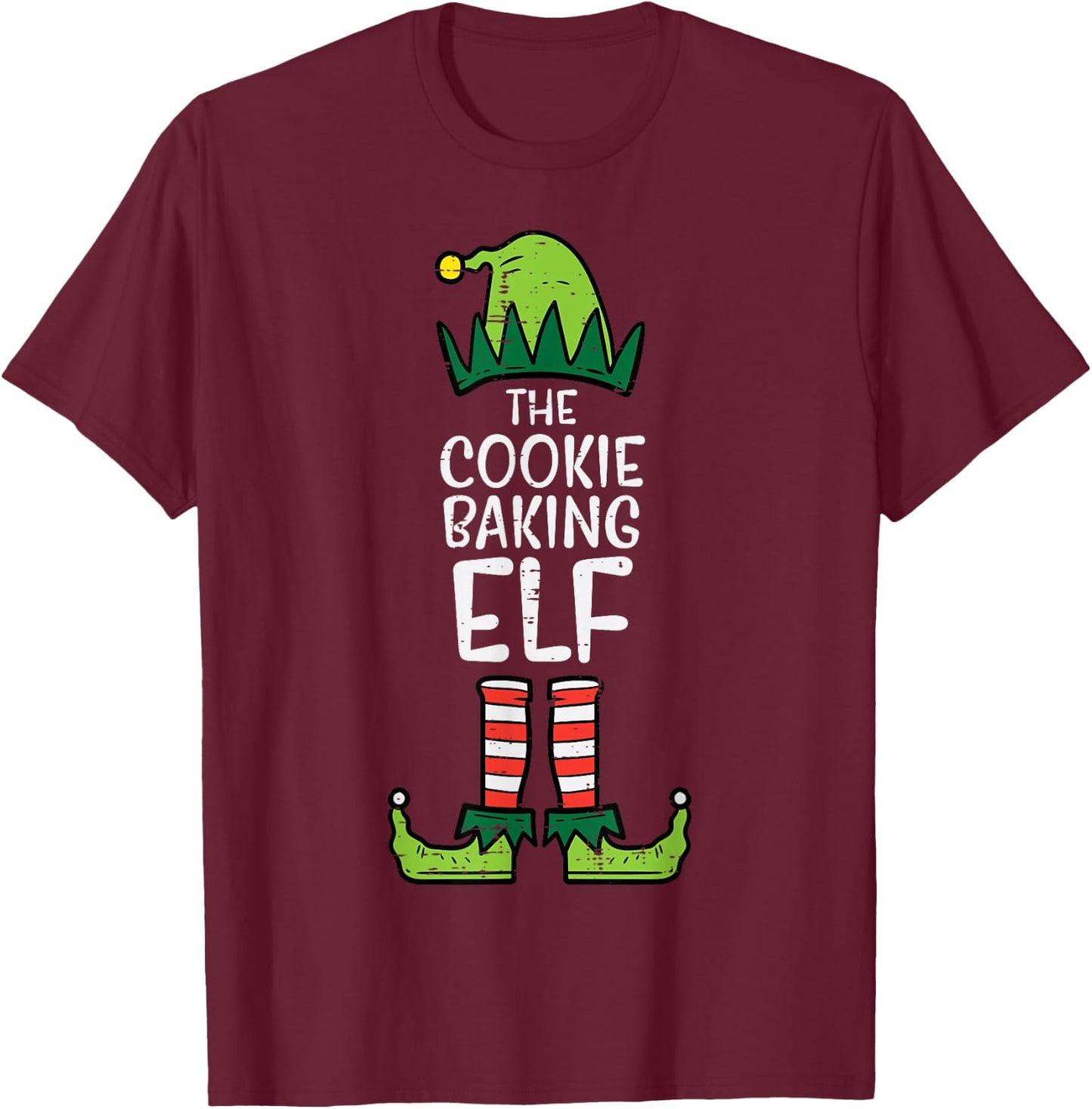 Cookie Baking Elf Xmas Christmas Family Mom Kids T-Shirt - T-Shirt | Maroon