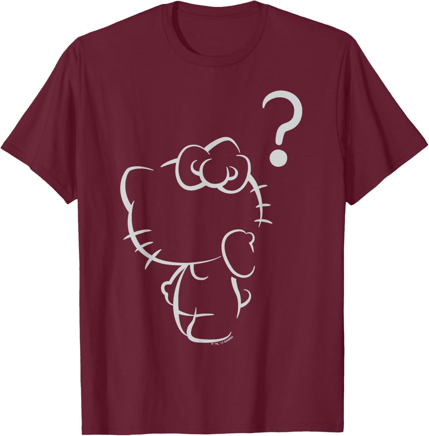 Hello Kitty Question Mark Shirt T-Shirt - T-Shirt | Maroon