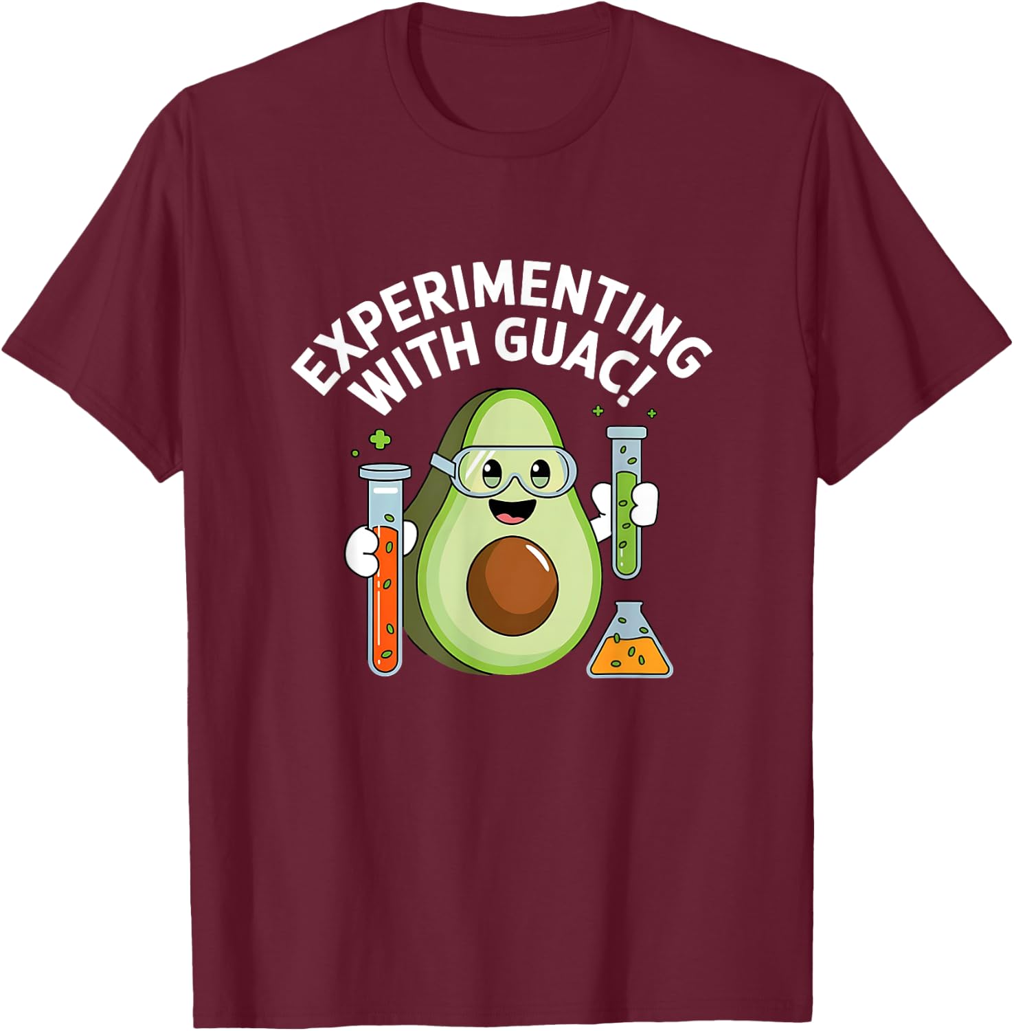 Expérimenter Avec Le Guacamole Scientifique T-Shirt - T-Shirt | Maroon