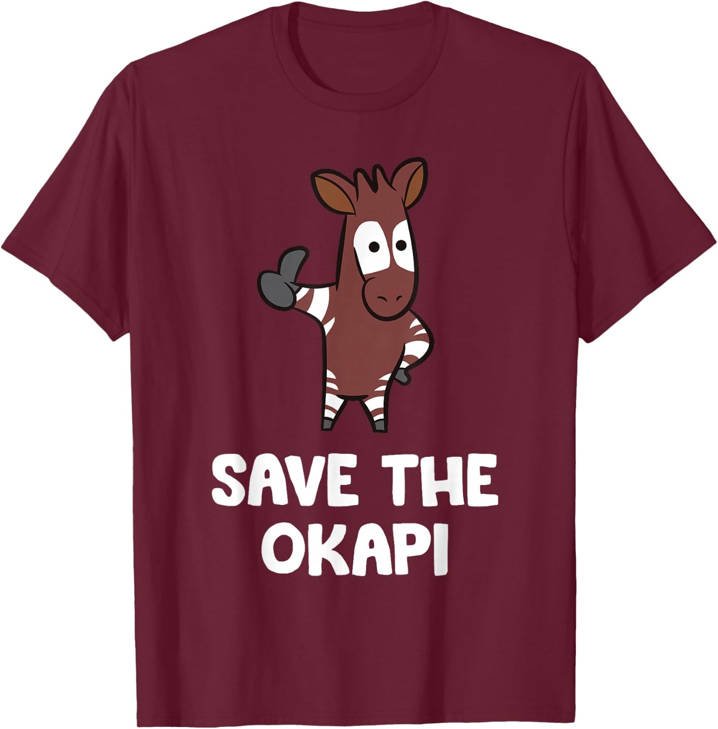 Save The Okapi T-Shirt - T-Shirt | Maroon