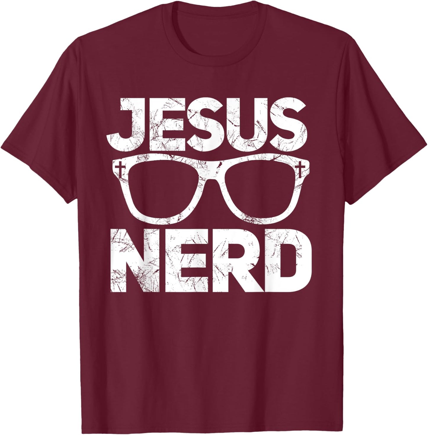Jesus Nerd Funny Christian for Bible Geeks T-Shirt - T-Shirt | Maroon