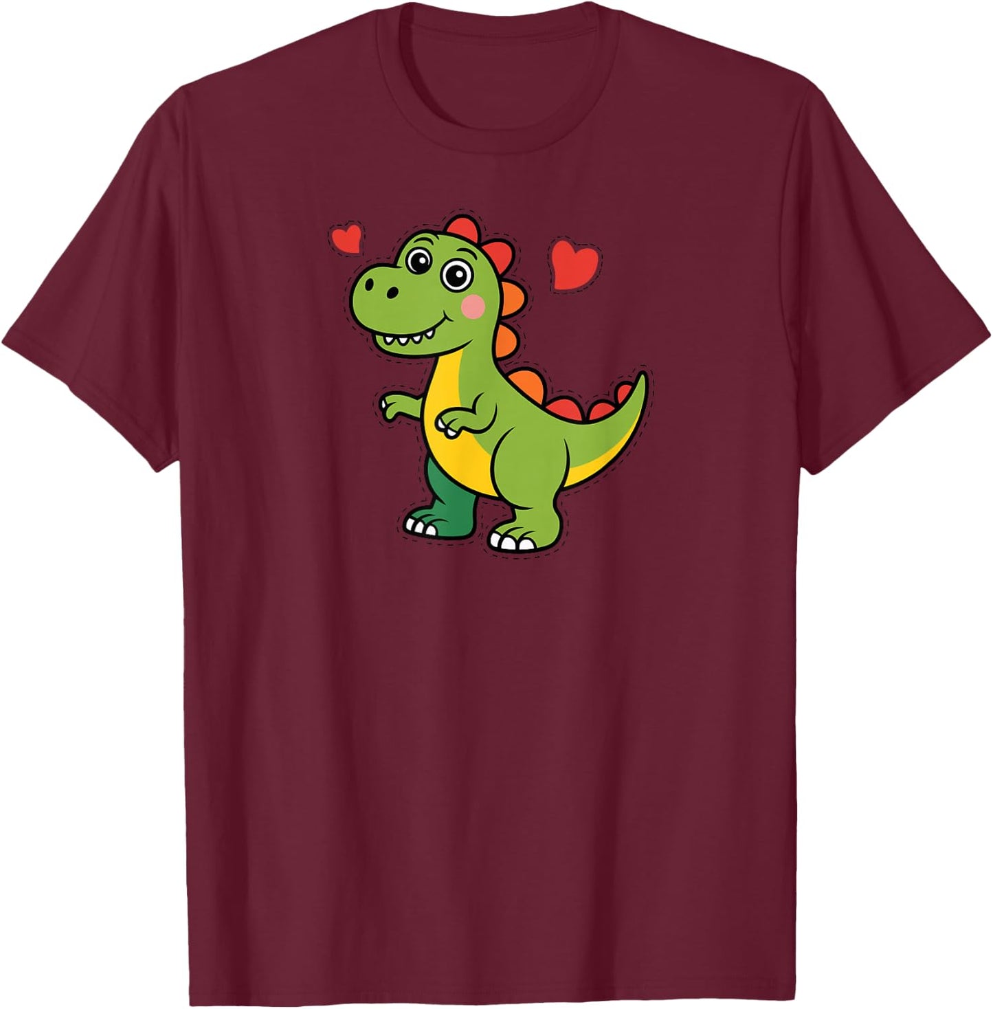 Cute T Rex Dinosaur Tyrannosaurus Rex Jurassic T-Shirt - T-Shirt | Maroon