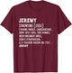 Man Humor Name Custom Jeremy Definition , Black, S T-Shirt - T-Shirt | Maroon