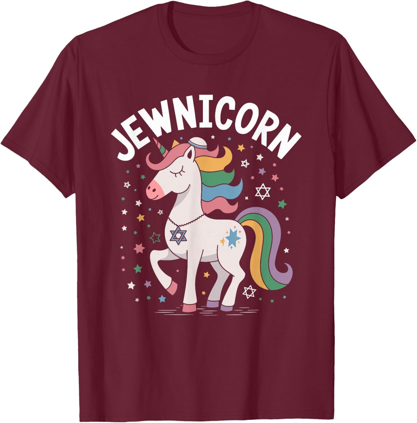Jewish Unicorn Jewnicorn T-Shirt - T-Shirt | Maroon