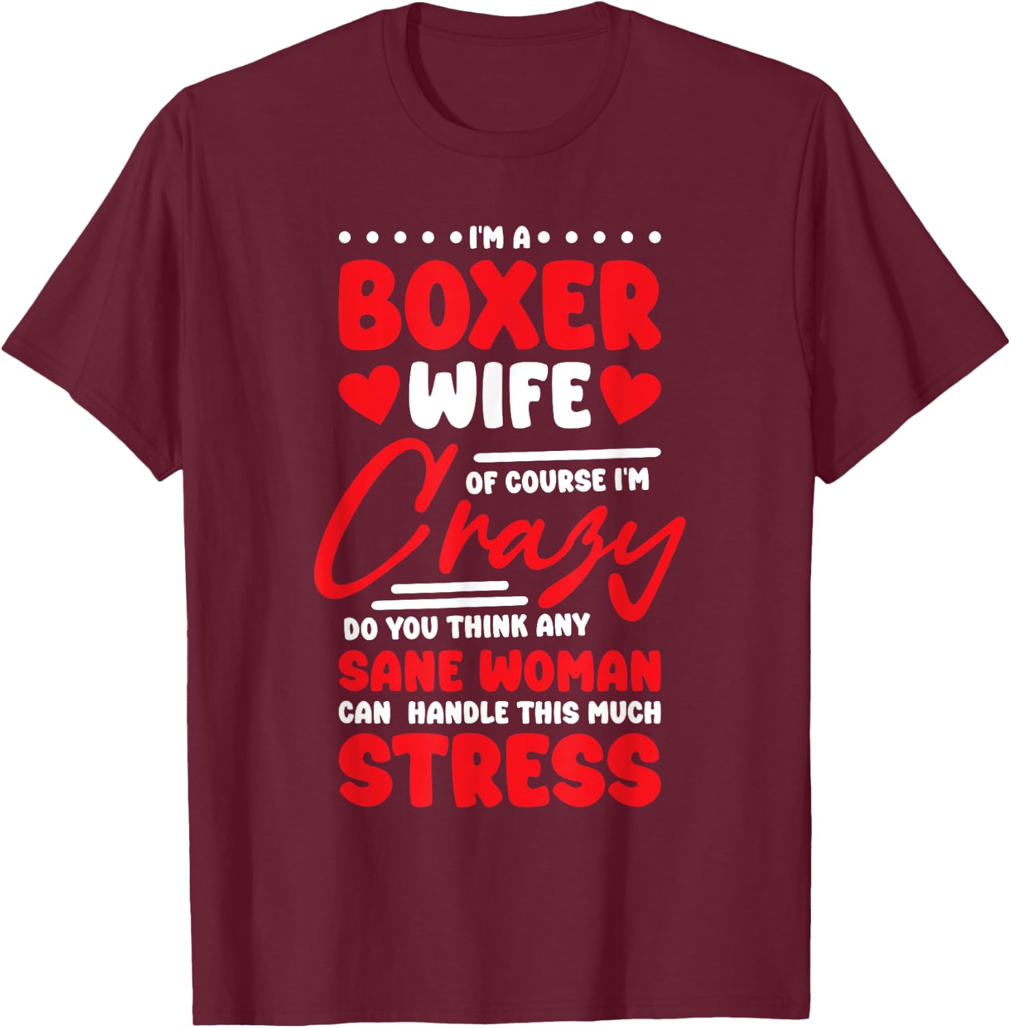 Boxer Wife Design Boxing Trainer and Boxing Lover T-Shirt - T-Shirt | Maroon