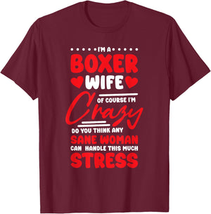 Boxer Wife Design Boxing Trainer and Boxing Lover T-Shirt - T-Shirt | Maroon