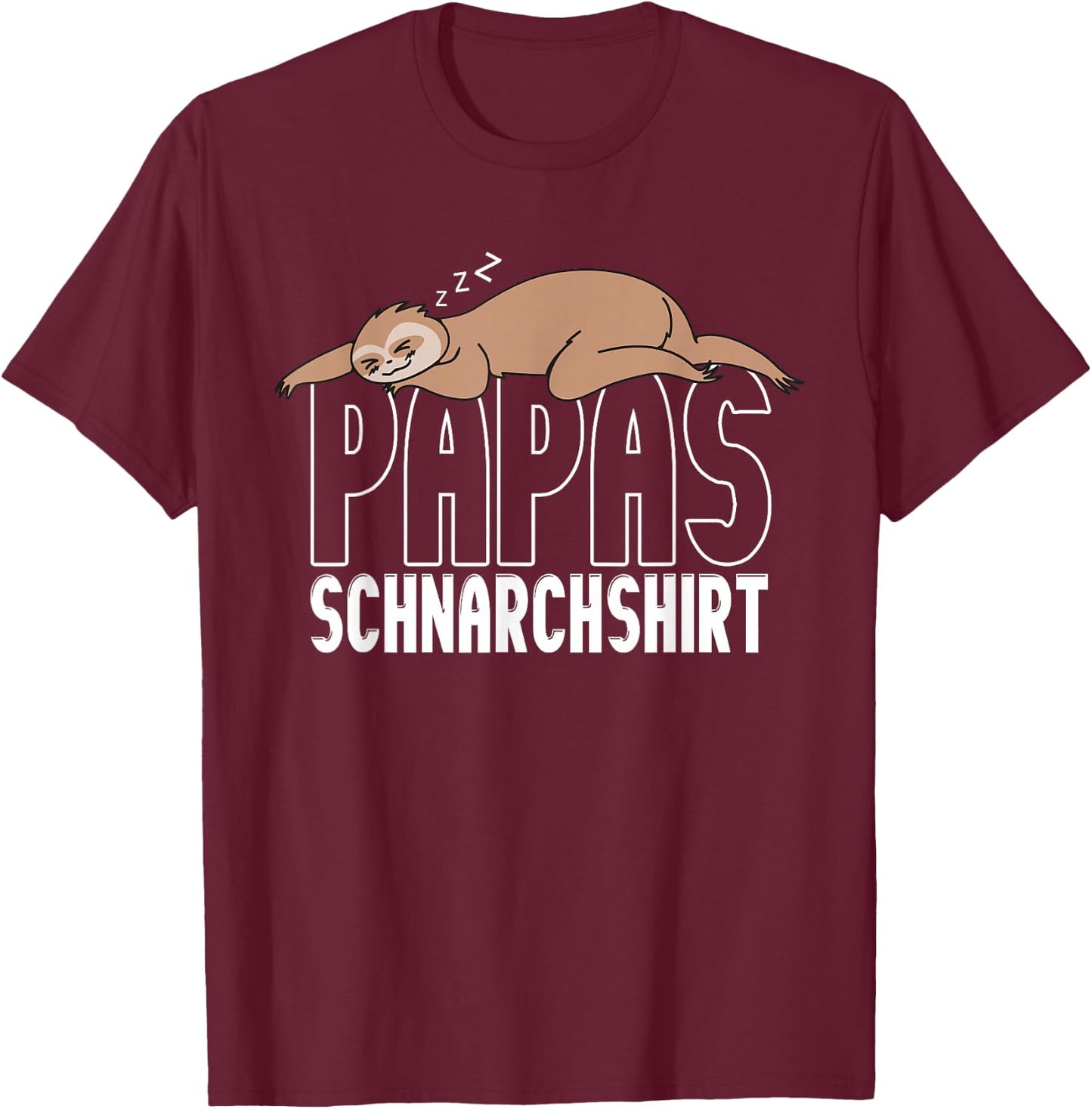 Papas Schnarchshirt | Schlafshirt Pyjama Schlafanzug Vater T-Shirt - T-Shirt | Maroon
