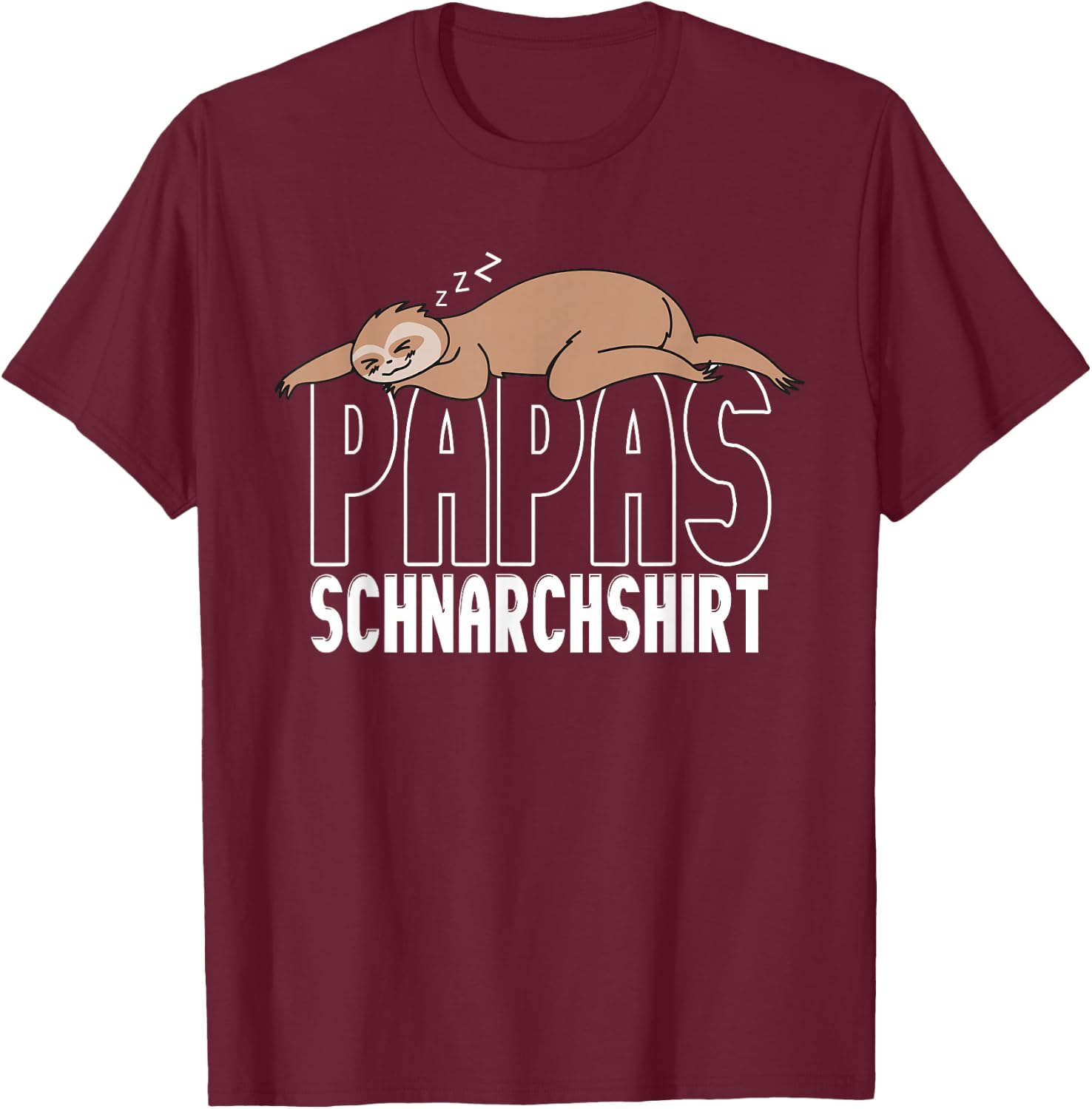 Papas Schnarchshirt | Schlafshirt Pyjama Schlafanzug Vater T-Shirt - T-Shirt | Maroon
