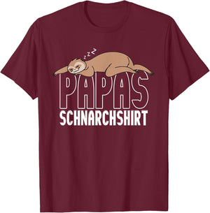 Papas Schnarchshirt | Schlafshirt Pyjama Schlafanzug Vater T-Shirt - T-Shirt | Maroon