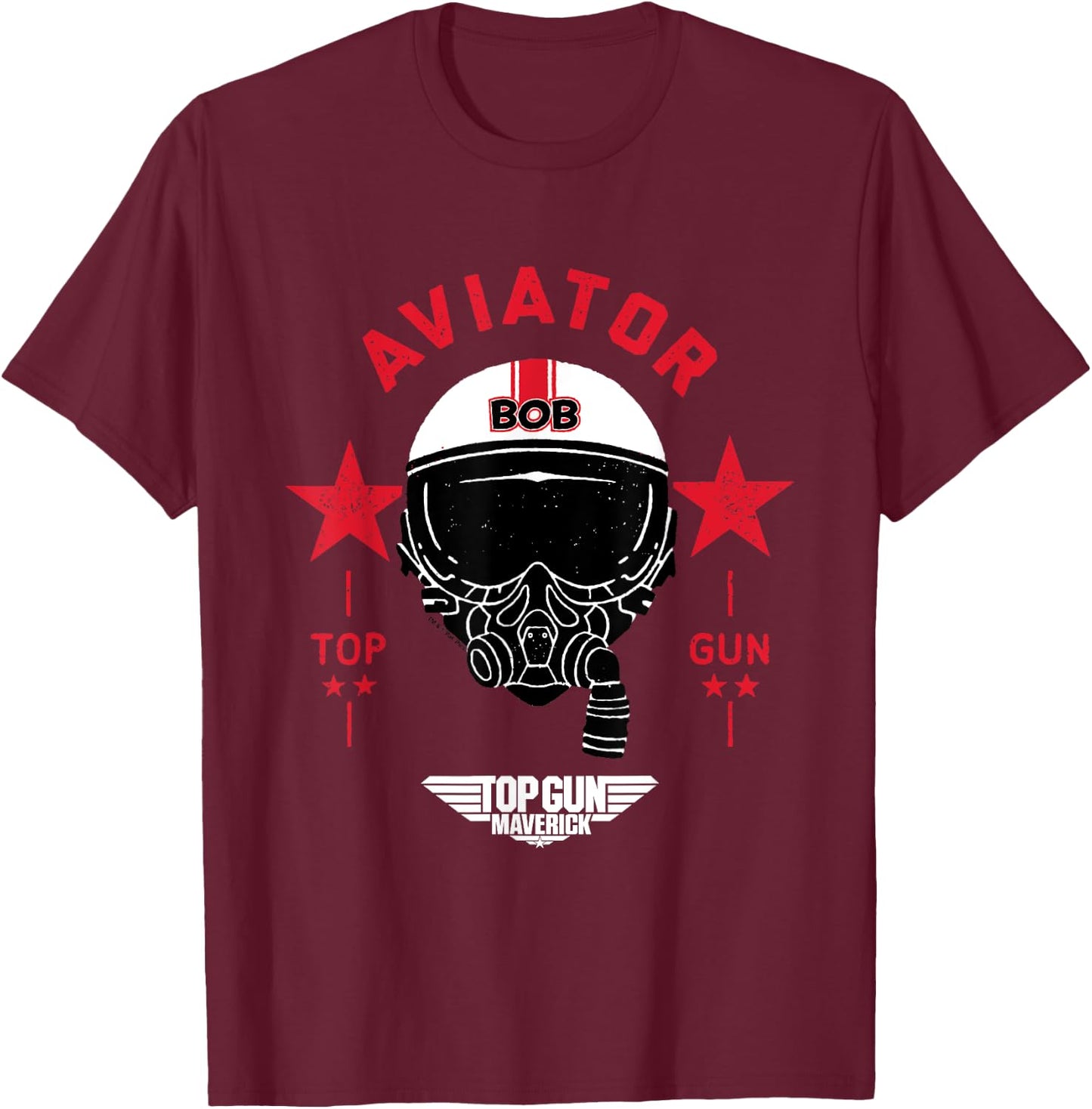 Top Gun Maverick Bob Aviator Helmet , Blue, S T-Shirt - T-Shirt | Maroon