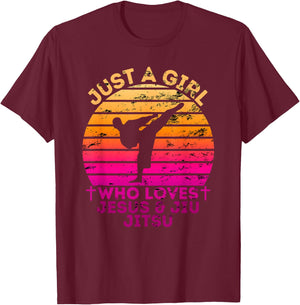 Just A Girl Who Loves Jesus And Jujutsu T-Shirt - T-Shirt | Maroon