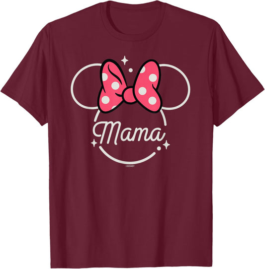 Disney Minnie Mouse Mama Head Icon Magic Mother's Day , black T-Shirt - T-Shirt | Maroon