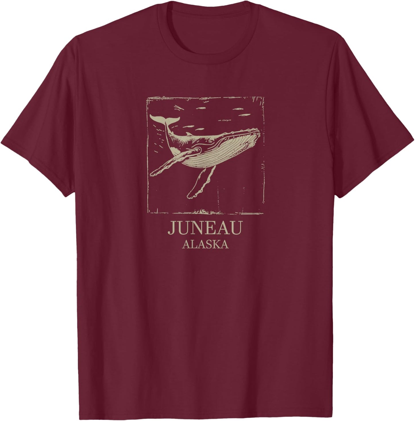Juneau Alaska Humpback Whale T-Shirt - T-Shirt | Maroon