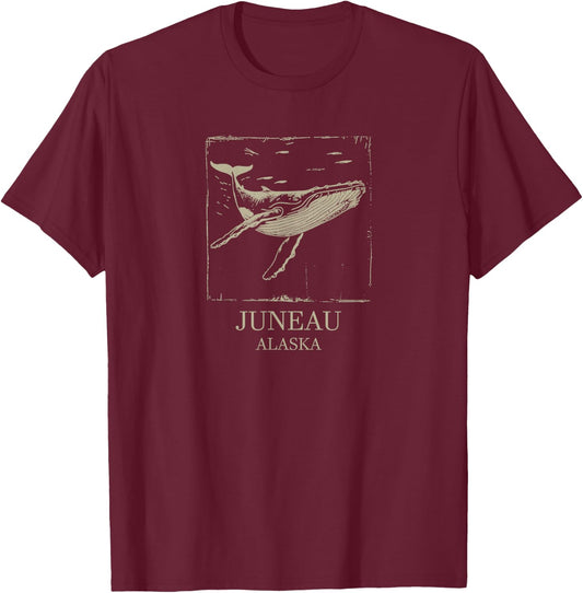 Juneau Alaska Humpback Whale T-Shirt - T-Shirt | Maroon