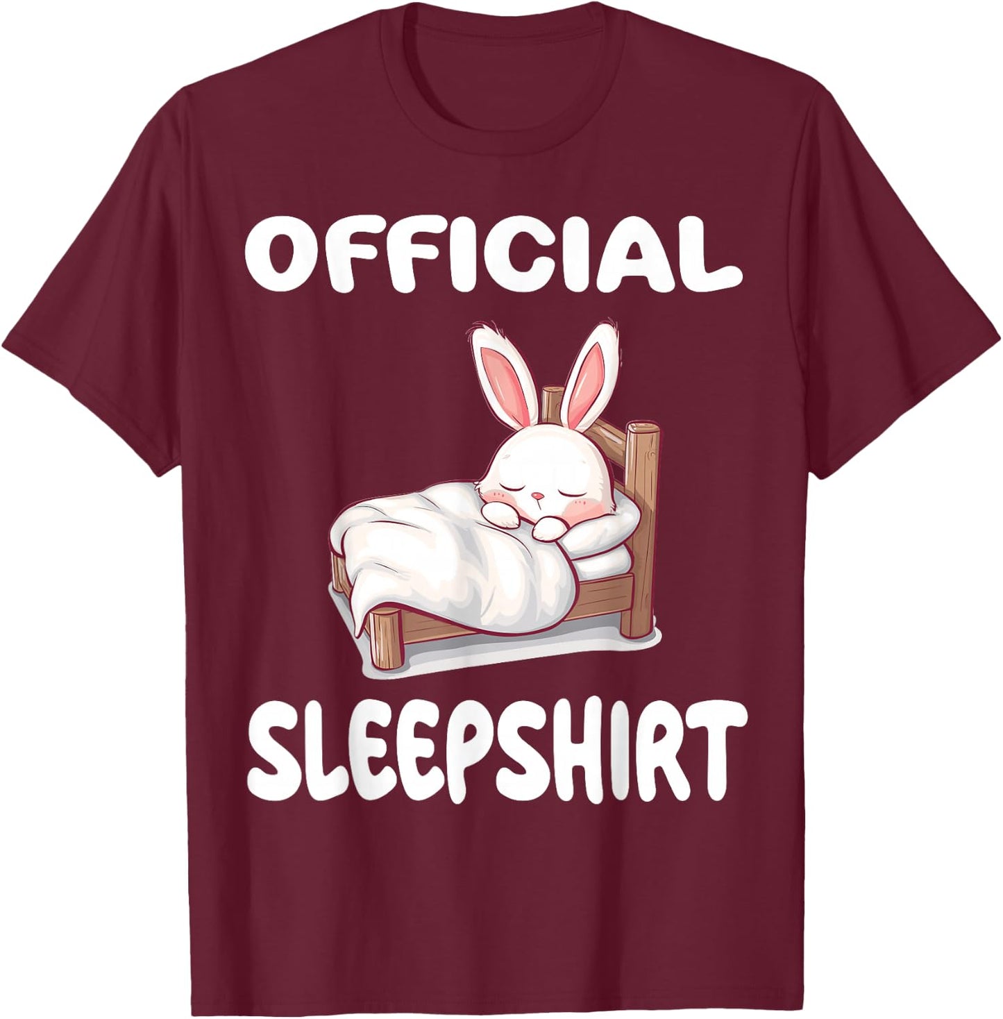 Bunny Rabbit Official Sleepshirt Pajamas Nightgown T-Shirt - T-Shirt | Maroon