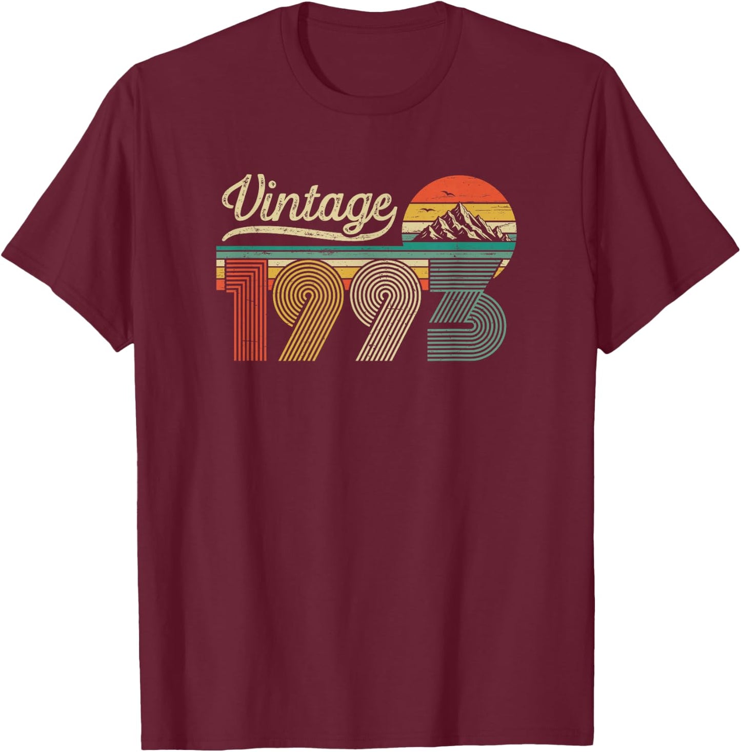 Vintage 1993 Anniversaire 33 Ans pour Hommes Femmes T-Shirt - T-Shirt | Maroon