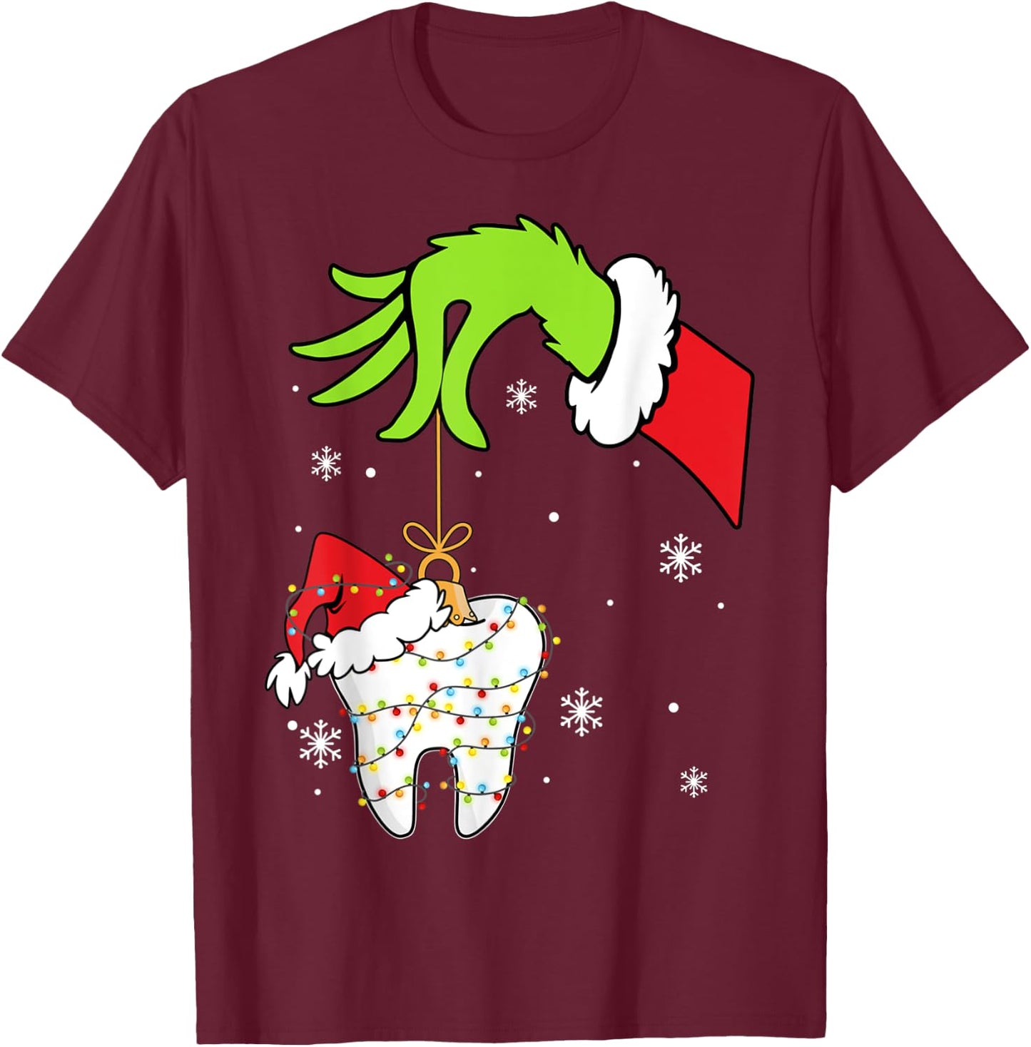 Christmas To-oth Dentist Dental Assistant Teeth Pajamas Xmas T-Shirt - T-Shirt | Maroon