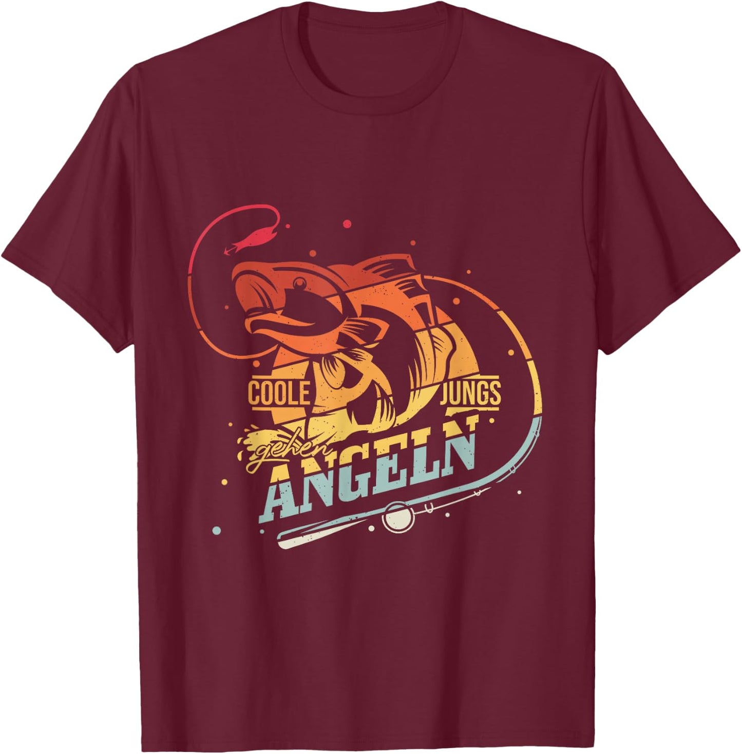 Cool Boys Going Fishing - Fisherman Gift Boys , black T-Shirt - T-Shirt | Maroon