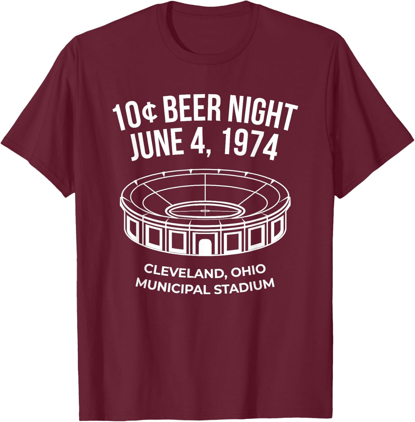 Cleveland Baseball Shirt Retro 10 Cent Beer Night T-Shirt - T-Shirt | Maroon