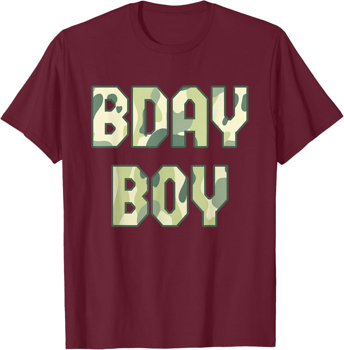 Camouflage Theme Bday Boy Military Little Officer Birthday T-Shirt - T-Shirt | Maroon